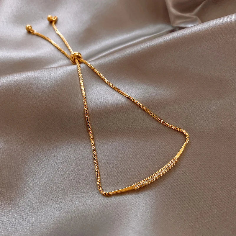 Kpop Irregular Imitation Pearl Bracelet For Women Korean Natural Stone Pendant Adjustable Cuff Bracelets Anniversary Jewelry