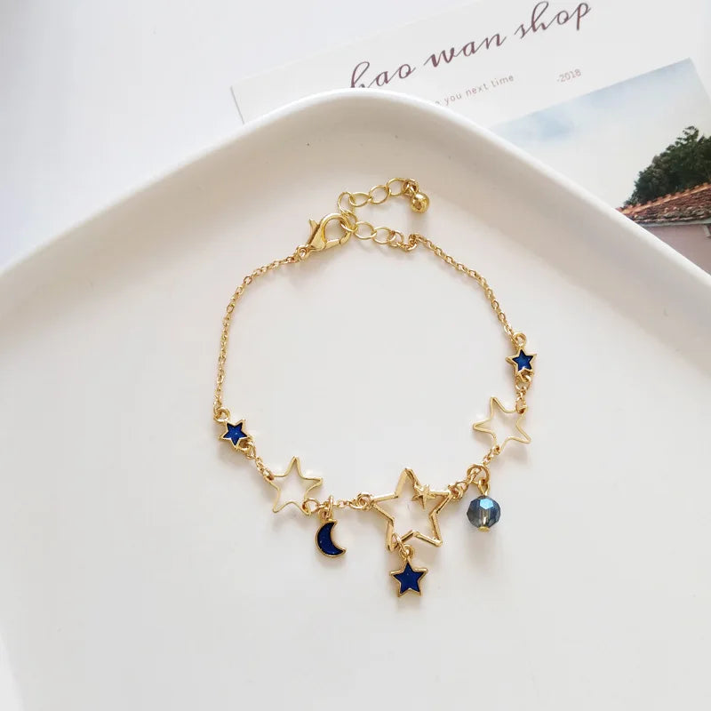 Kpop Irregular Imitation Pearl Bracelet For Women Korean Natural Stone Pendant Adjustable Cuff Bracelets Anniversary Jewelry