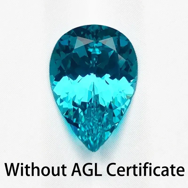 Lab Grown Paraiba Gemstones Pear Shape Top Quality Charm Beads for Diy Jewelry Rings Making Material Selectable AGL Certificate