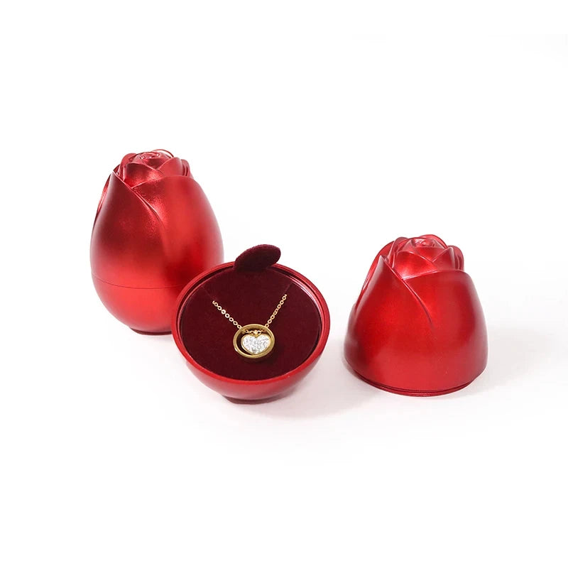Elegant Heart Zircon Necklace With Luxury Rose Gift Box For Women Wedding Valentine's Day Gift 2024 New In Jewelry