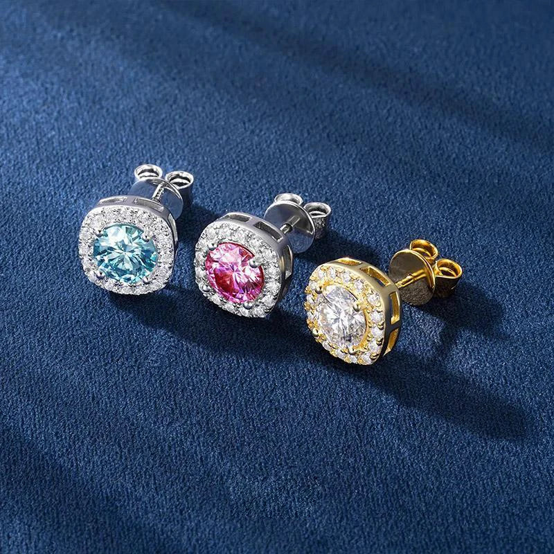 HOT GRA Moissanite Stud Earrings S925 Silver Platinum And Gold Plating 2 Certificates Pass Diamond Tester For Women Fine Jewelry