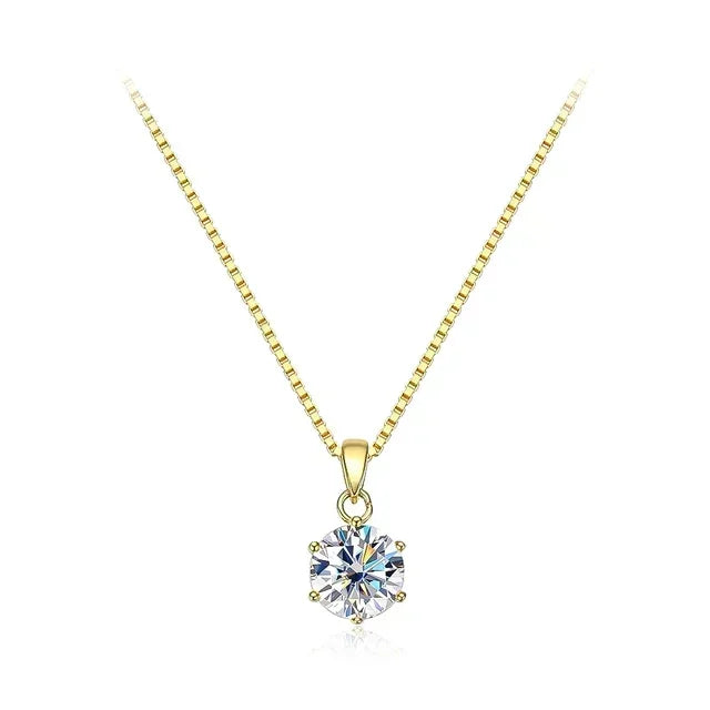 2CT Moissanite Diamond Pendant Necklace for Women 925 Sterling Silver D Color VVSI Clarity Solitaire Diamond Neckchain with GRA