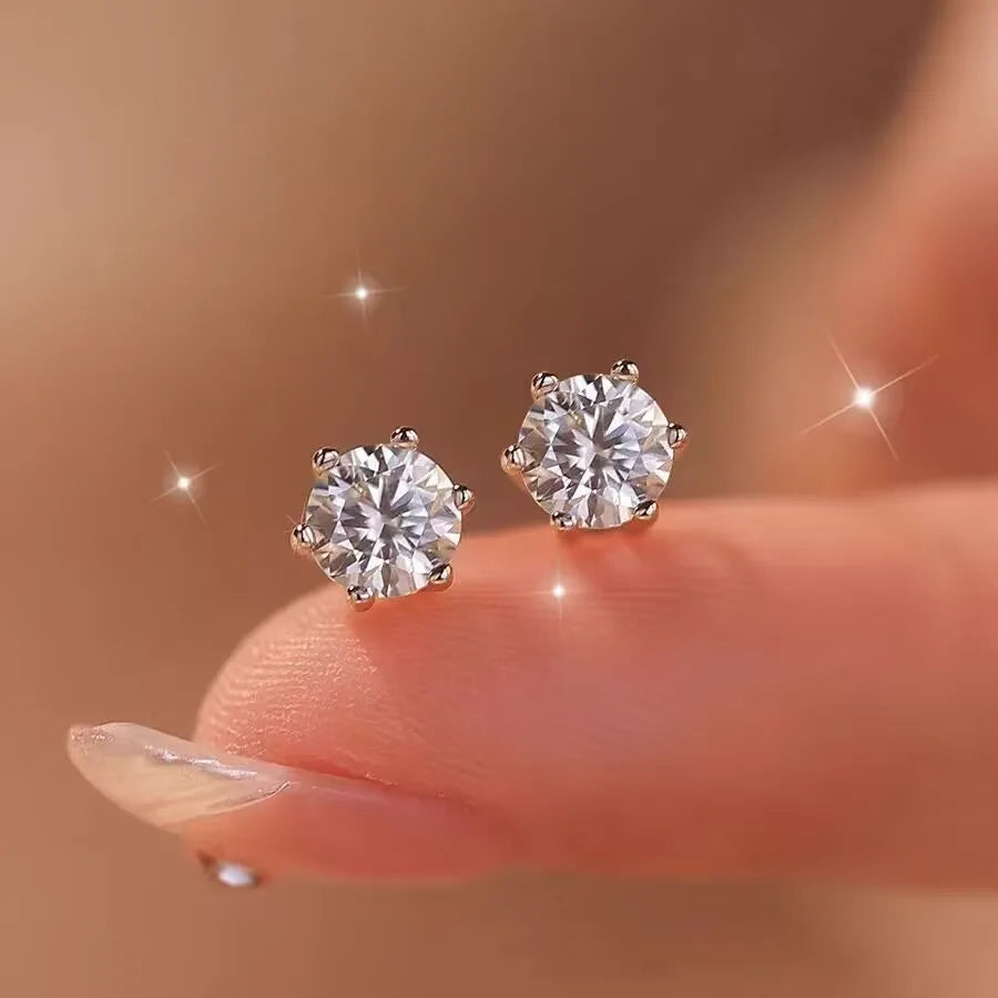 HOT GRA Moissanite Stud Earrings S925 Silver Platinum And Gold Plating 2 Certificates Pass Diamond Tester For Women Fine Jewelry