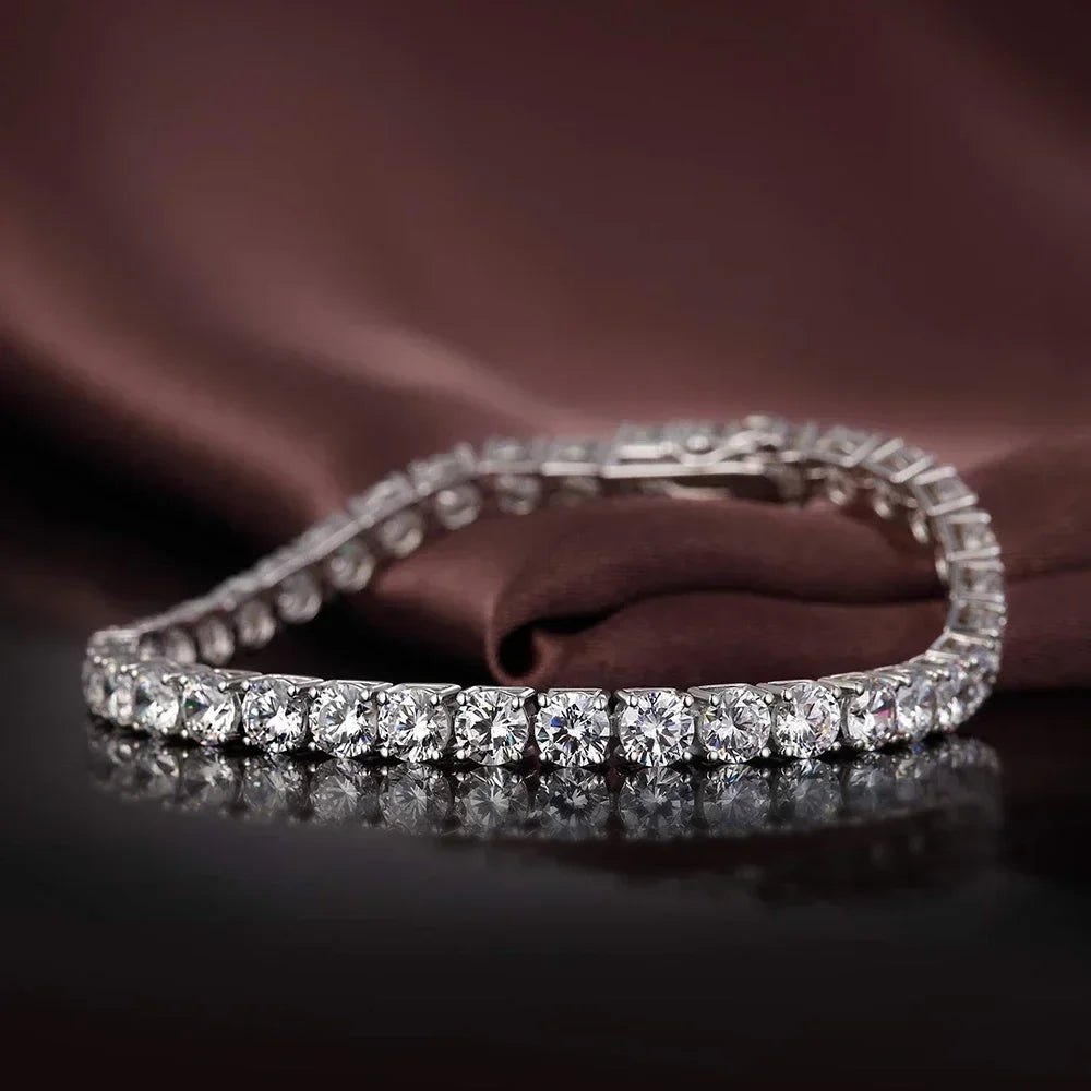 3/5/6.5mm Full Moissanite Diamond Tennis Bracelet with Gra Certificate 925 Sterling Silver Bracelets for Women Men Fine Jewelry