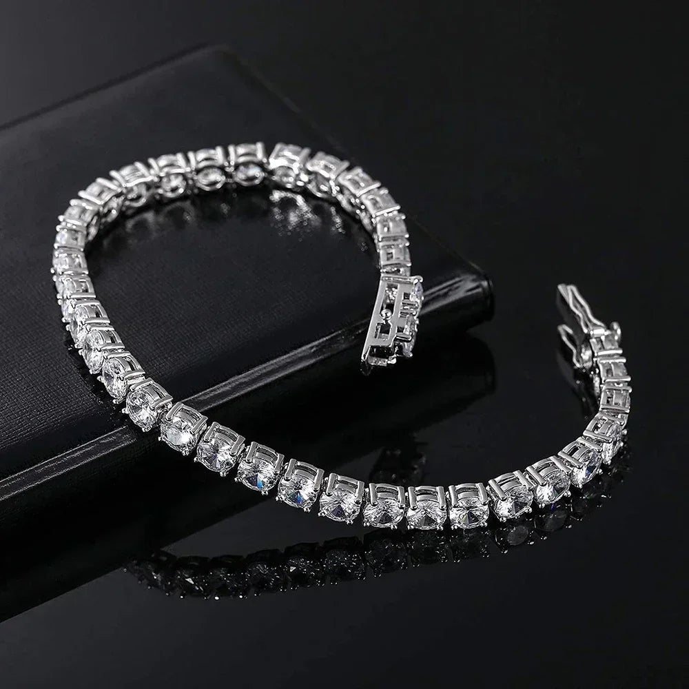 3/5/6.5mm Full Moissanite Diamond Tennis Bracelet with Gra Certificate 925 Sterling Silver Bracelets for Women Men Fine Jewelry