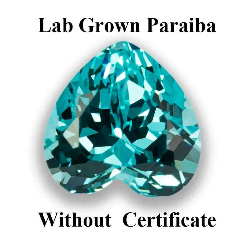 Heart Shape Lab Grown Paraiba VVS1 Stone for Charms Diy Advanced Jewelry Making Bracelet Materials Selectable AGL Certificate