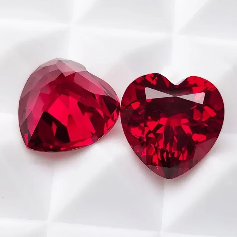Lab Grown Ruby Heart Shape Gemstones Pigeon Blood Red Charm Beads for Jewelry Diy Making Materials Selectable AGL Certificate