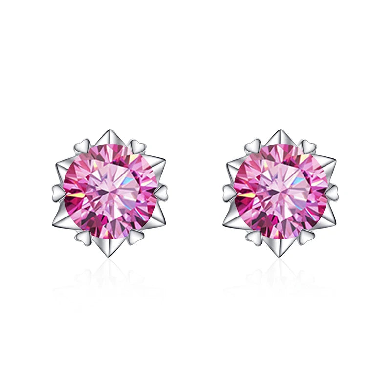 GRA Luxury Female S925 Silver Crystal Fashion Zircon Stone Earrings For Women Quality Jewelry Gift With Box Double Stud Earrings