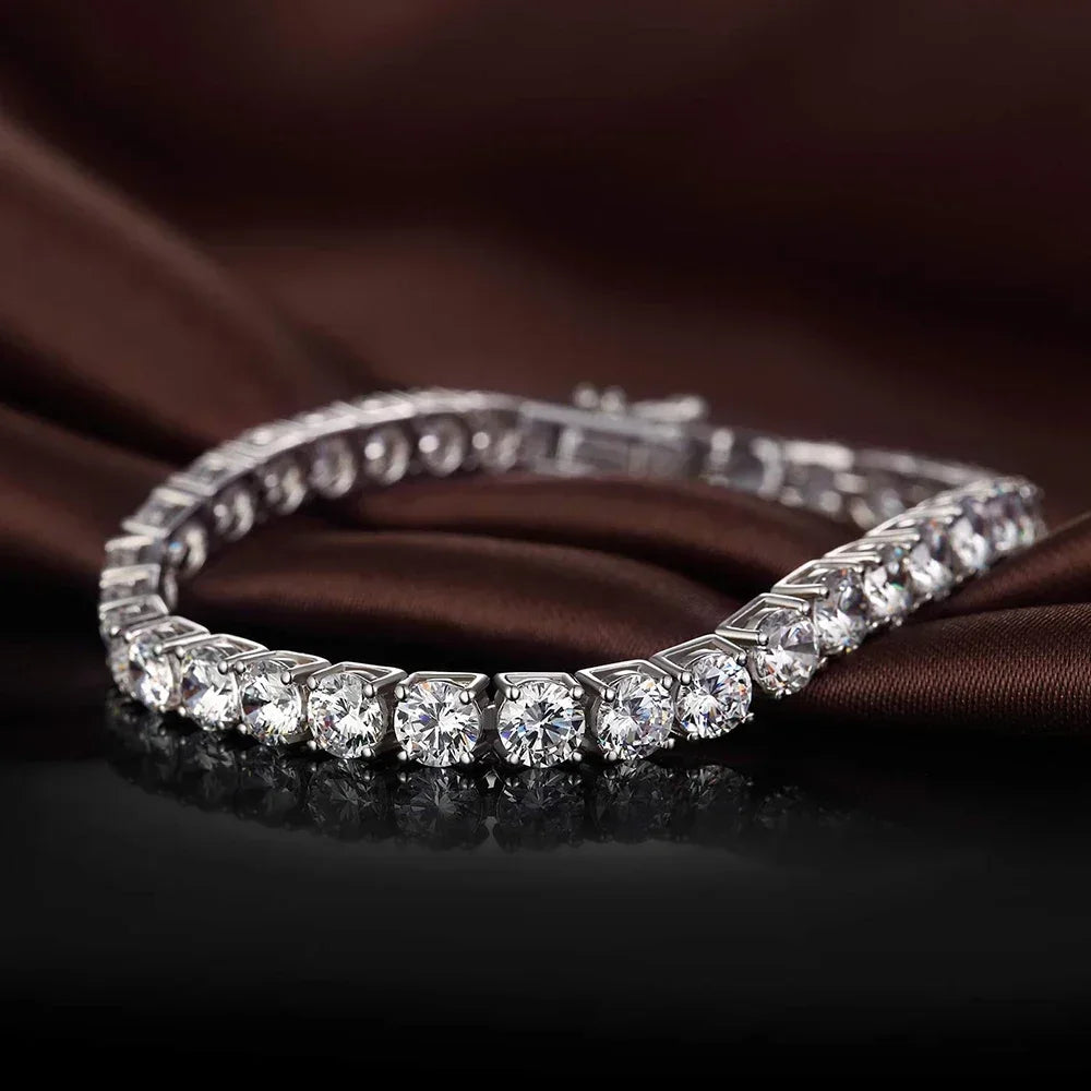3/5/6.5mm Full Moissanite Diamond Tennis Bracelet with Gra Certificate 925 Sterling Silver Bracelets for Women Men Fine Jewelry