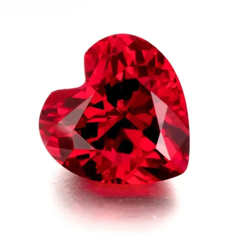 Lab Grown Ruby Heart Shape Gemstones Pigeon Blood Red Charm Beads for Jewelry Diy Making Materials Selectable AGL Certificate