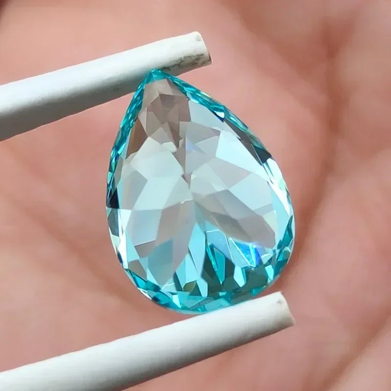 Lab Grown Paraiba Gemstones Pear Shape Top Quality Charm Beads for Diy Jewelry Rings Making Material Selectable AGL Certificate