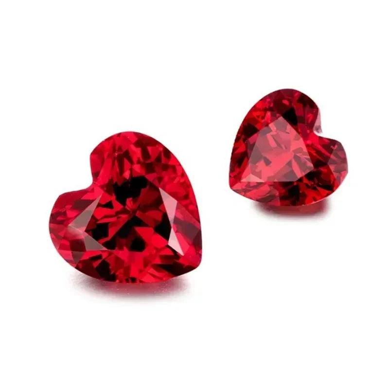 Lab Grown Ruby Heart Shape Gemstones Pigeon Blood Red Charm Beads for Jewelry Diy Making Materials Selectable AGL Certificate