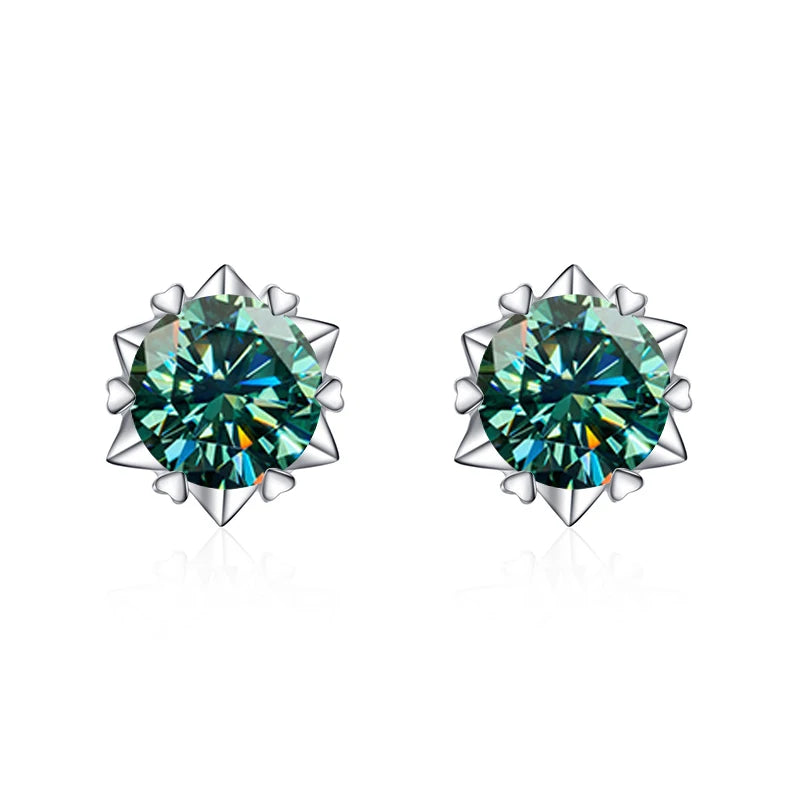 GRA Luxury Female S925 Silver Crystal Fashion Zircon Stone Earrings For Women Quality Jewelry Gift With Box Double Stud Earrings