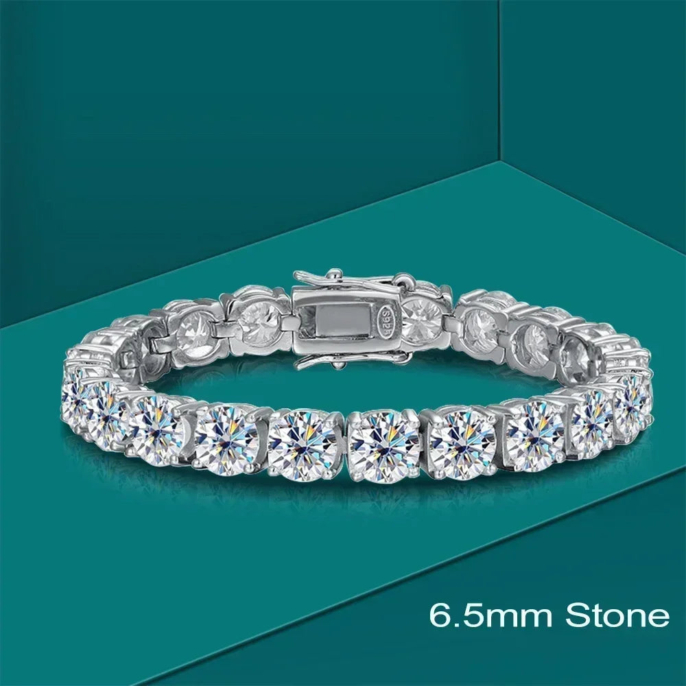 3/5/6.5mm Full Moissanite Diamond Tennis Bracelet with Gra Certificate 925 Sterling Silver Bracelets for Women Men Fine Jewelry