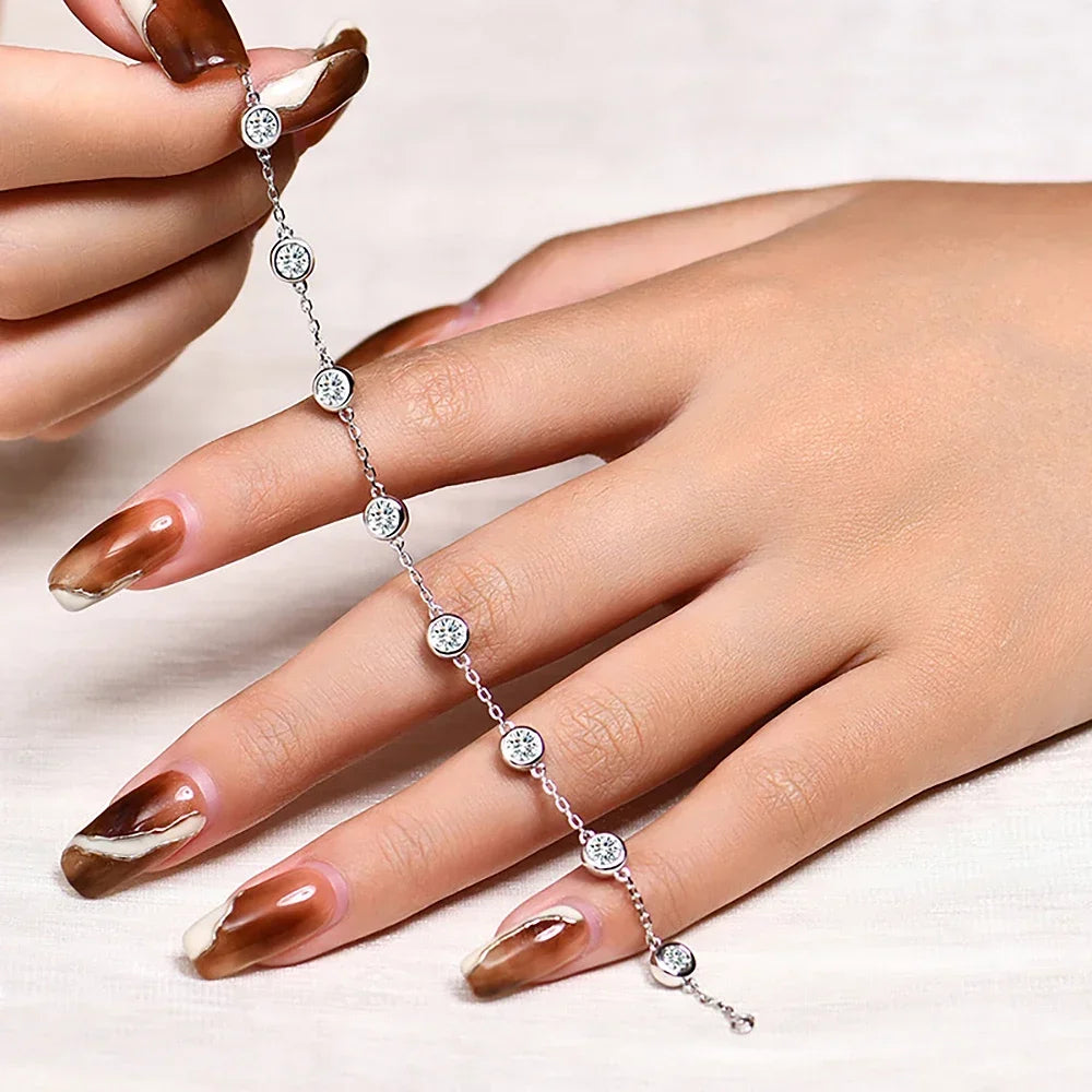 2.4 Carat 4mm Classic Bubble Moissanite Bracelets 925 Sterling Silver Round Cut Tennis Diamond Bracelet with GRA for Women KUTPF