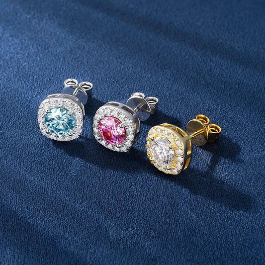 HOT GRA Moissanite Stud Earrings S925 Silver Platinum And Gold Plating 2 Certificates Pass Diamond Tester For Women Fine Jewelry
