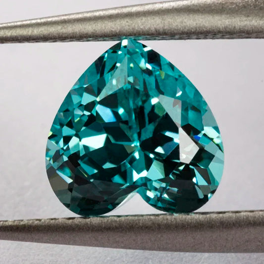 Heart Shape Lab Grown  Paraiba VVS1 Stone for Charms Diy Advanced Jewelry Making Bracelet Materials Selectable AGL Certificate